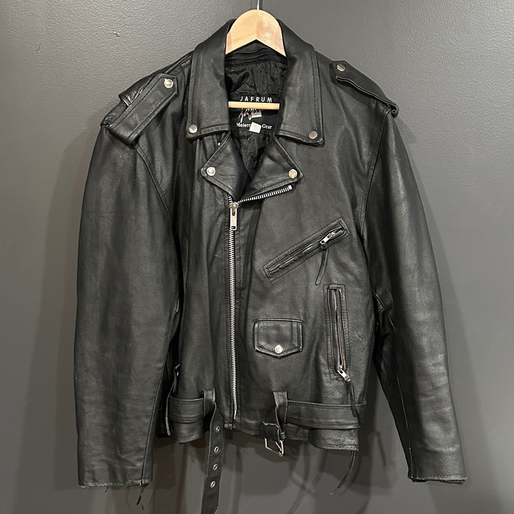 Black Leather Men's Jacket Live to Ride Ride to Live USA Eagle L